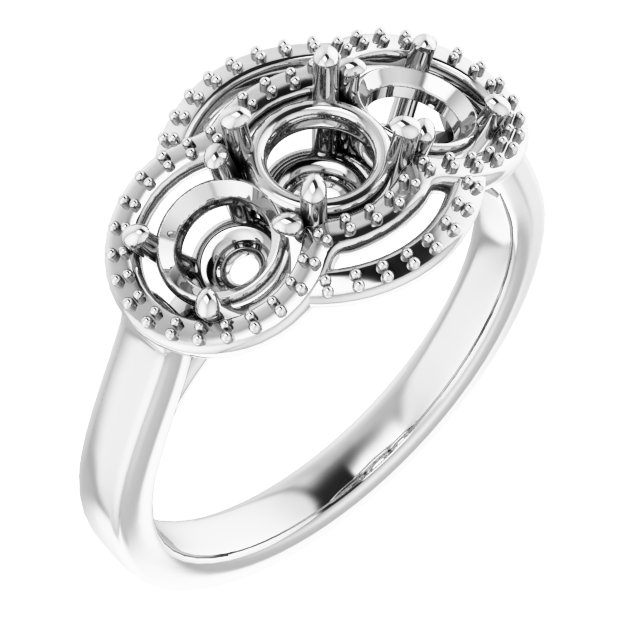 Three-Stone Halo-Style Engagement Ring
