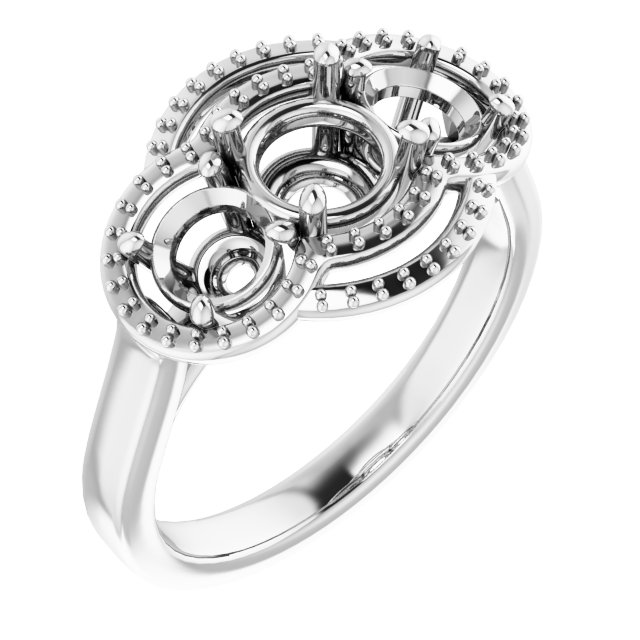 Three-Stone Halo-Style Engagement Ring
