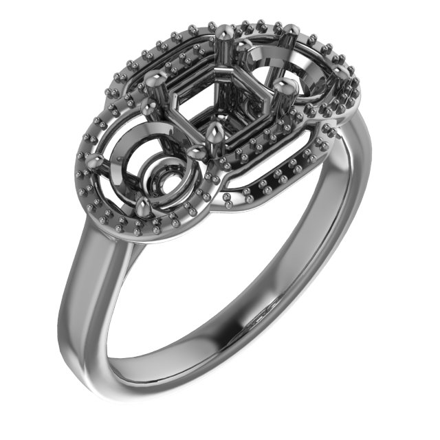 10 mm Square Engagement Ring Mounting