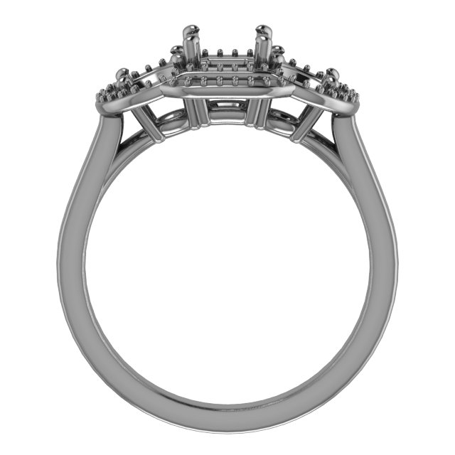 10 mm Square Engagement Ring Mounting view 2