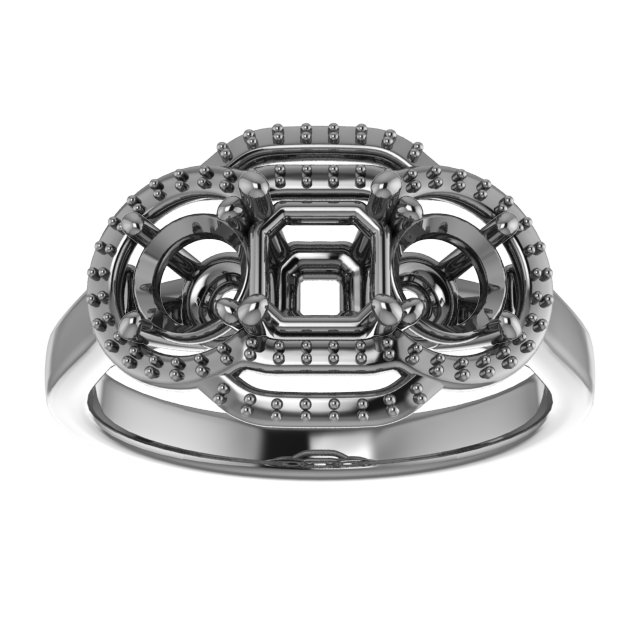 10 mm Square Engagement Ring Mounting view 3