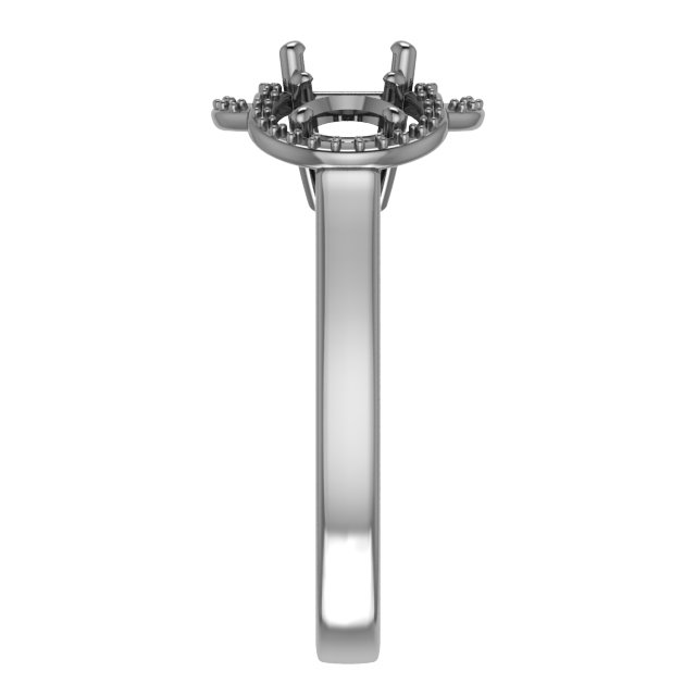 10 mm Square Engagement Ring Mounting view 4