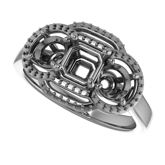 10 mm Square Engagement Ring Mounting view 5