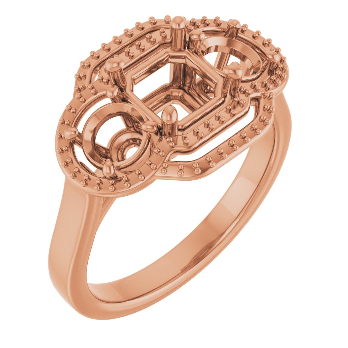 Three-Stone Halo-Style Engagement Ring