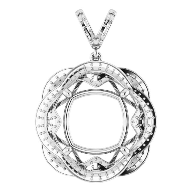 Accented Halo-Style Pendant
