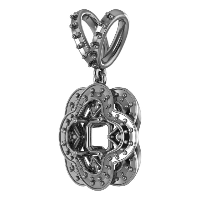 6 mm Asscher Pendant Mounting view 2