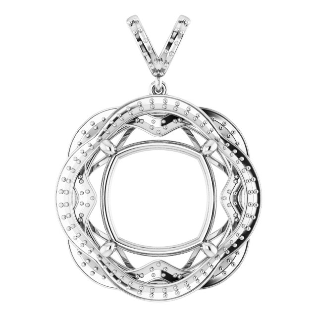 Accented Halo-Style Pendant
