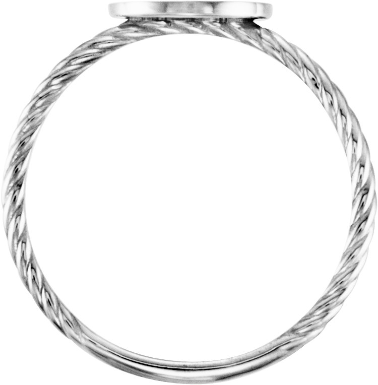 14K White Be Posh® Engravable Rope Signet Ring