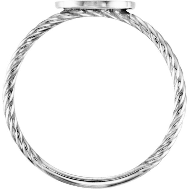 Continuum Sterling Silver Round Engravable Rope Ring