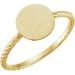 14K Yellow Round Engravable Rope Ring