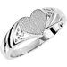 Sterling Silver 9x8 mm Heart Signet Ring