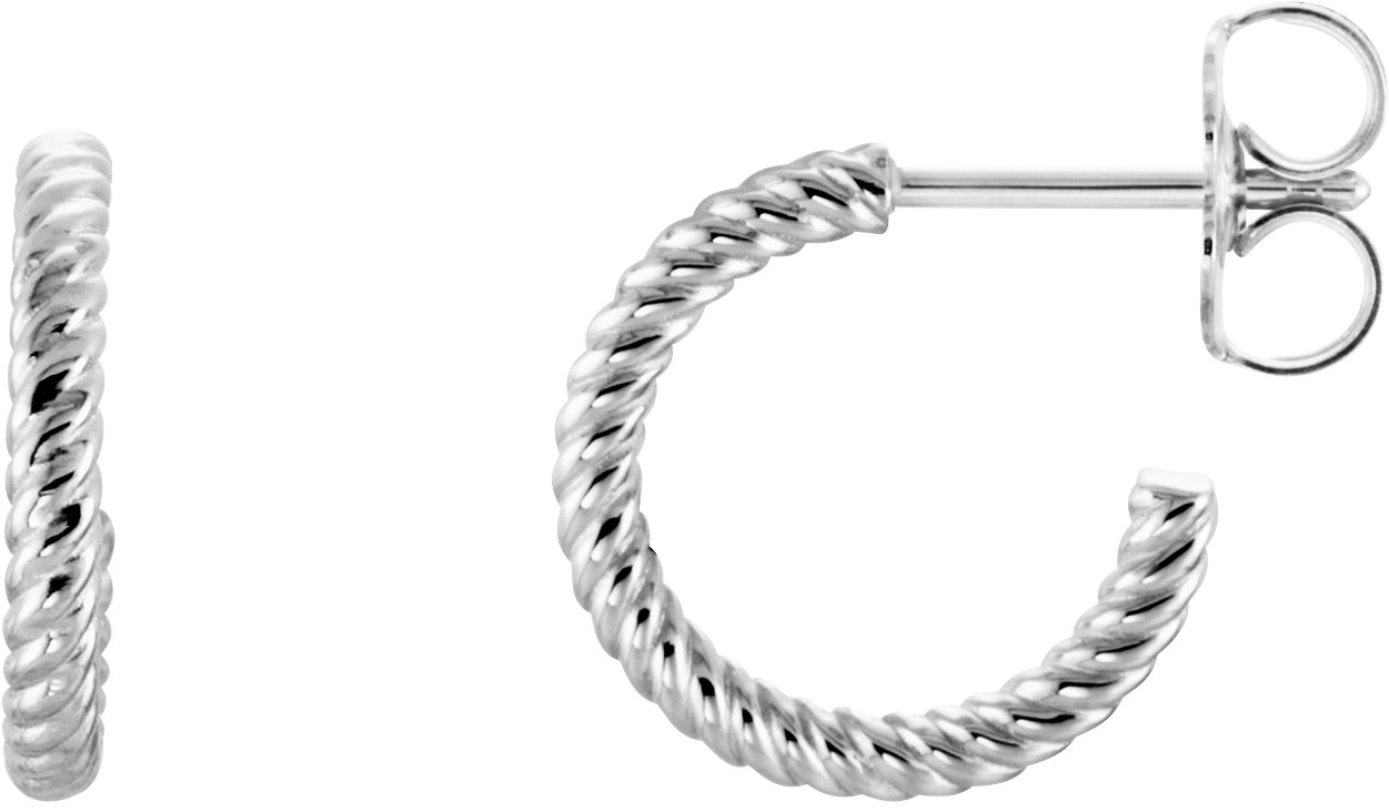 Continuum Sterling Silver 12 mm Rope Hoop Earrings