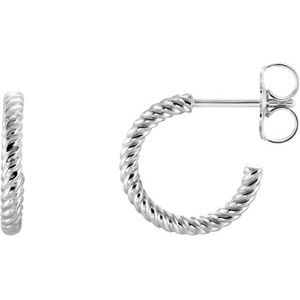 Continuum Sterling Silver 12 mm Rope Hoop Earrings