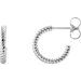 14K White 12 mm Rope Hoop Earrings
