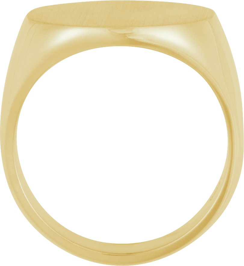 14K Yellow 18 mm Round Signet Ring