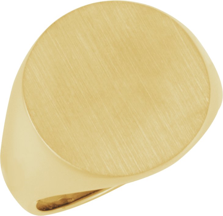 18K Yellow 18 mm Round Signet Ring