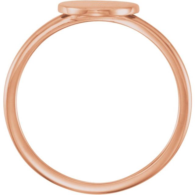 14K Rose Round Engravable Ring 