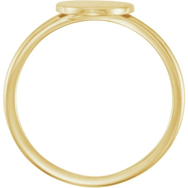 14K Yellow Round Engravable Ring 