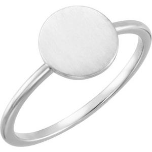 Continuum Sterling Silver Round Engravable Ring
