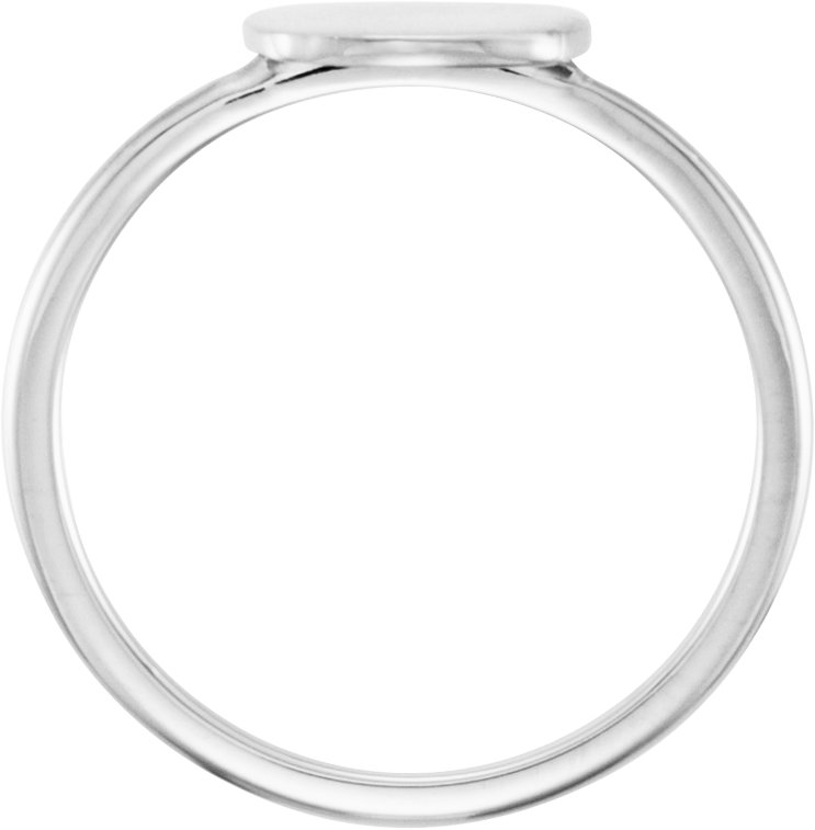 14K White Be Posh® Engravable Signet Ring