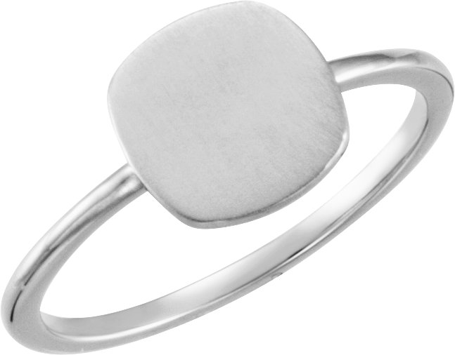 Continuum Sterling Silver Cushion Engravable Ring