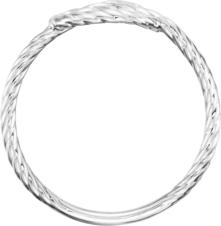 14K White Rope Knot Ring