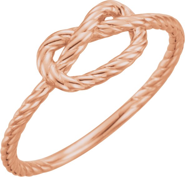 14K Rose Rope Knot Ring