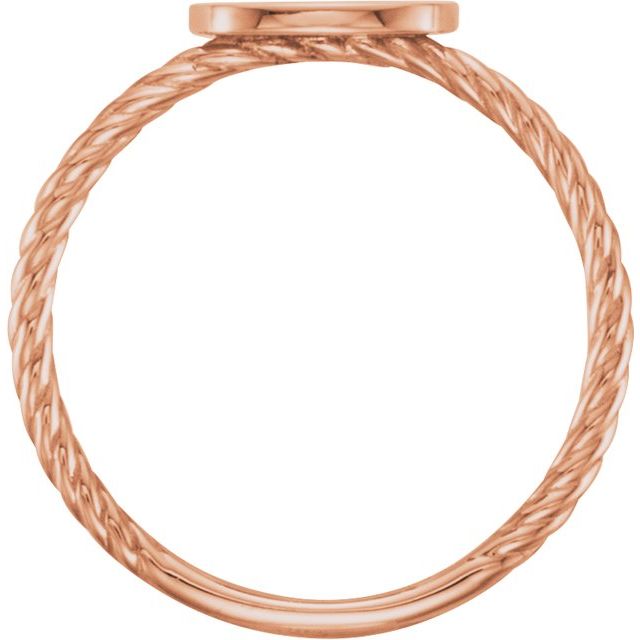 14K Rose Antique Engravable Rope Ring 