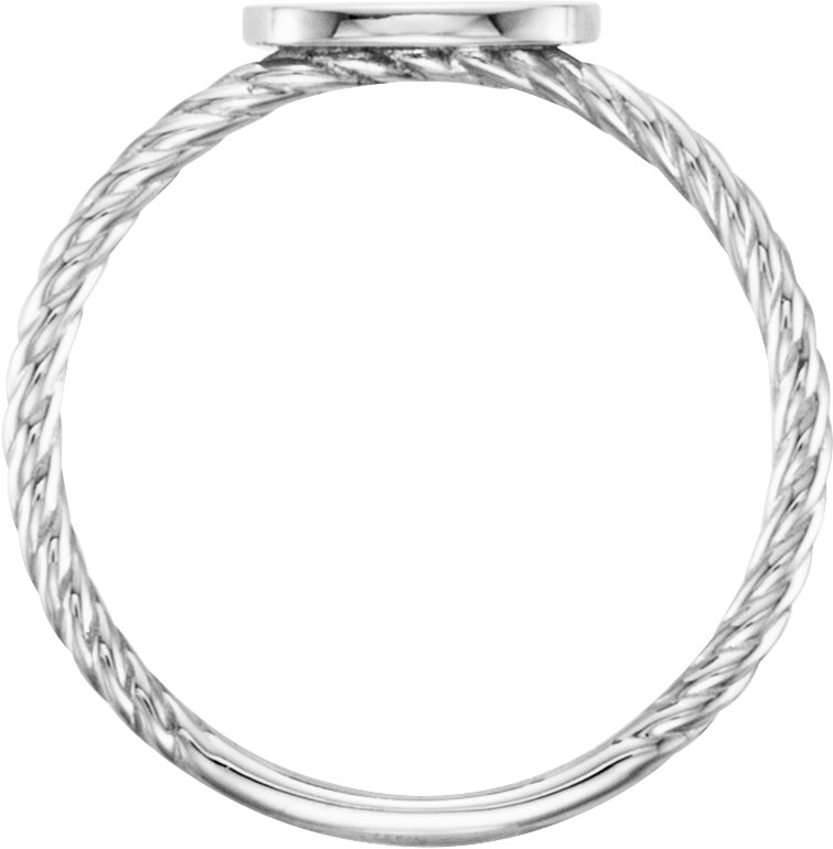 14K White Be Posh® Engravable Rope Signet Ring