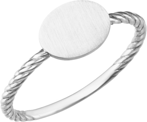 Continuum Sterling Silver Oval Engravable Rope Ring