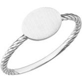 Be Posh® Oval Engravable Rope Ring