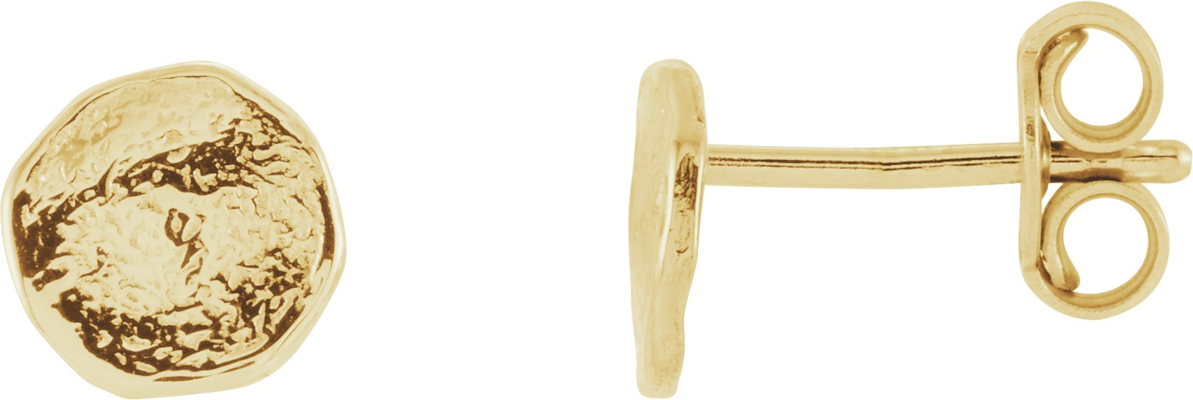14K Yellow Textured Stud Earrings
