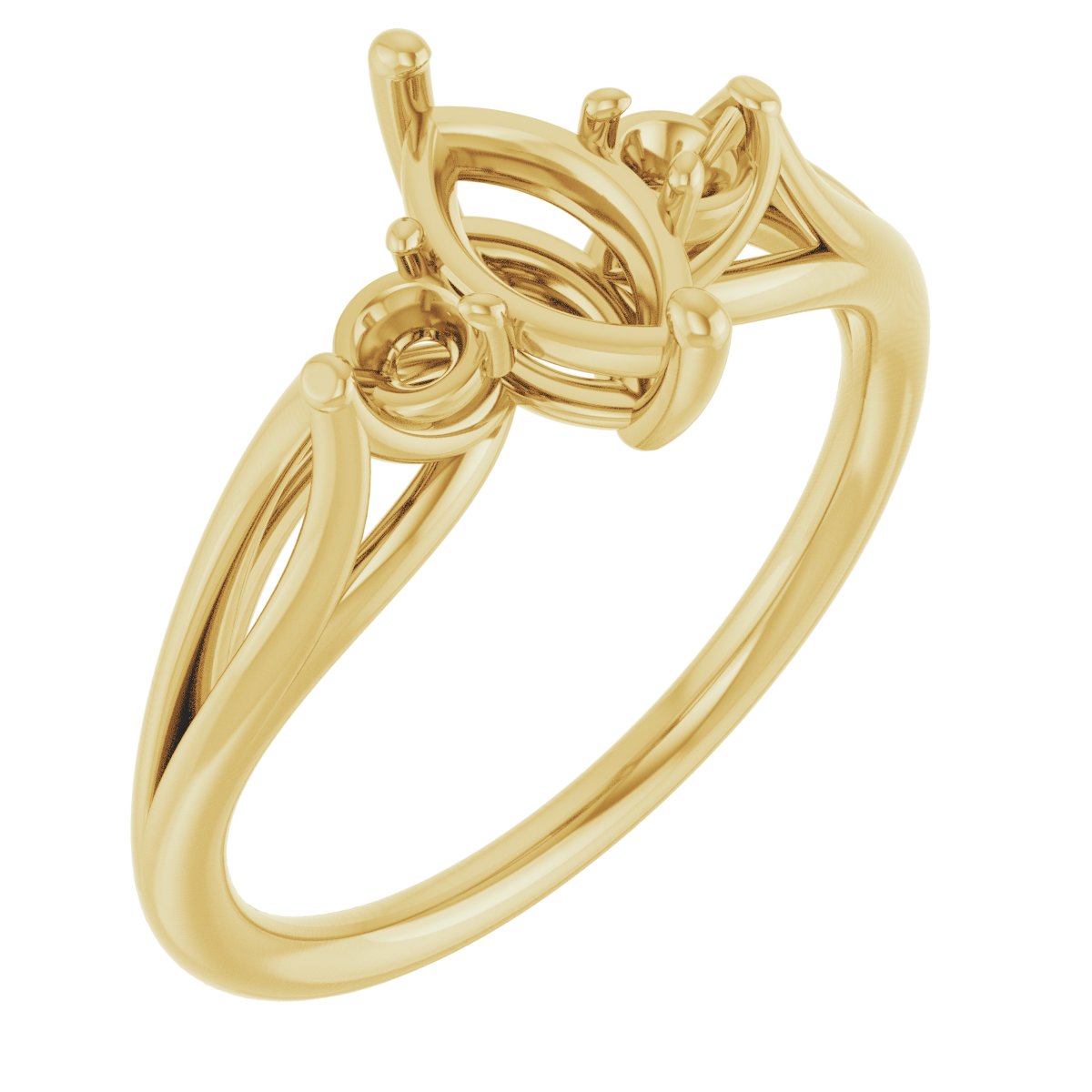 Sculptural Three-Stone Ring