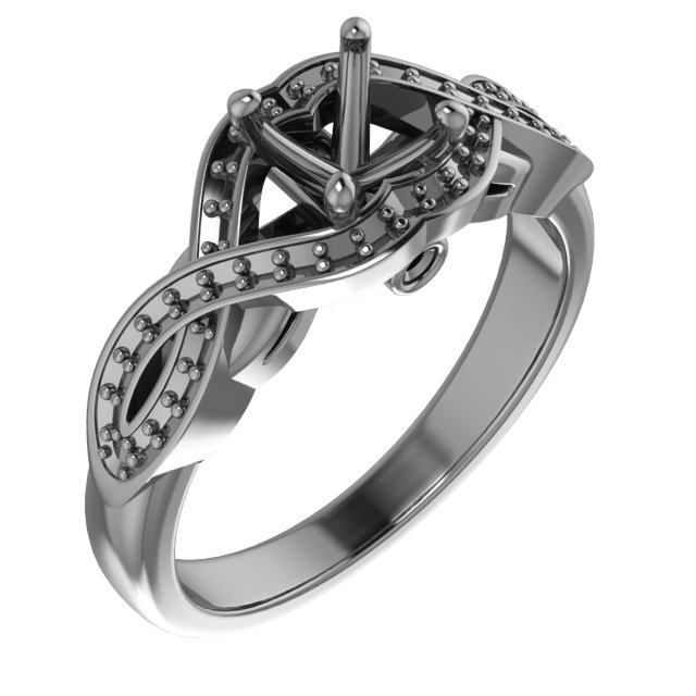 7 mm Square Engagement Ring Mounting