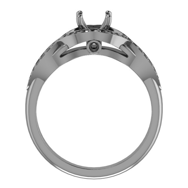 7 mm Square Engagement Ring Mounting view 2