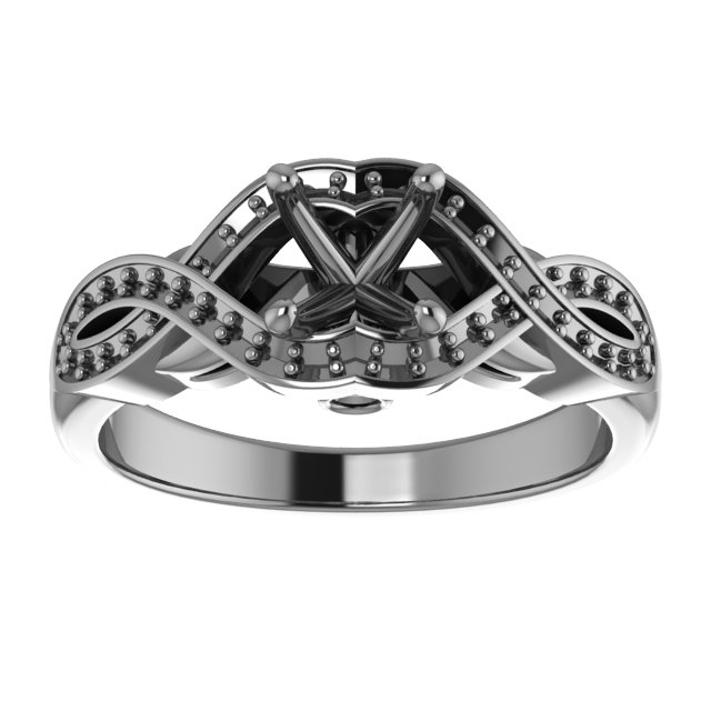 7 mm Square Engagement Ring Mounting view 3