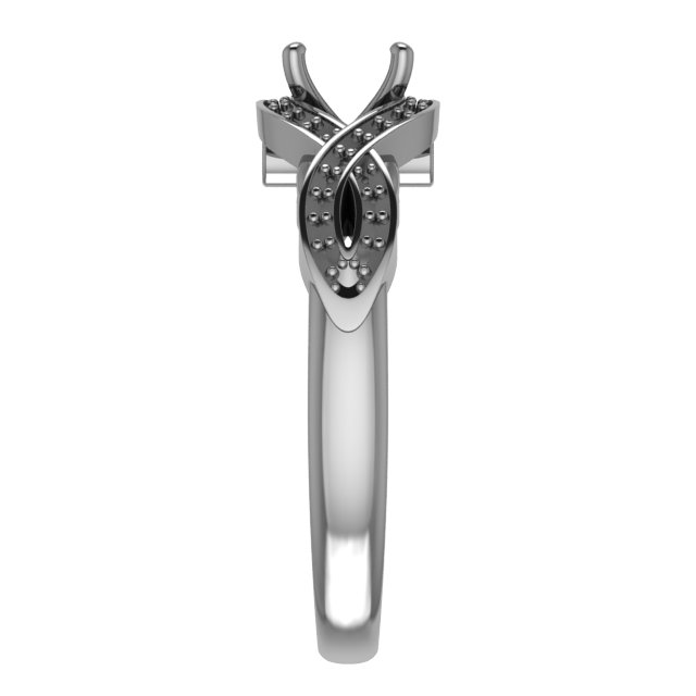 7 mm Square Engagement Ring Mounting view 4