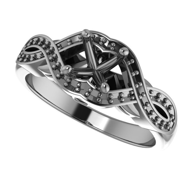 7 mm Square Engagement Ring Mounting view 5