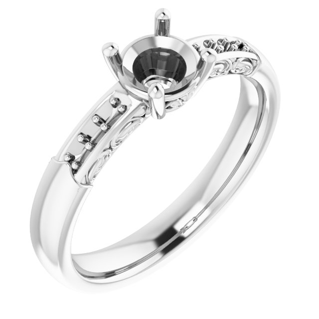 Accented Sculptural Engagement Ring