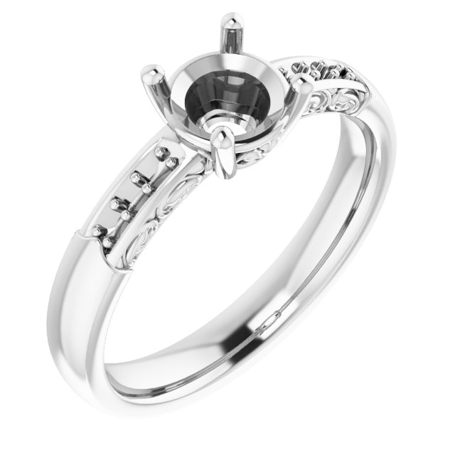 Accented Sculptural Engagement Ring