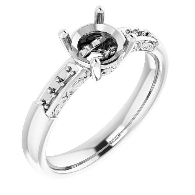 Accented Sculptural Engagement Ring