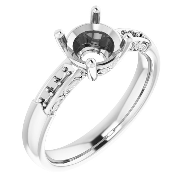Accented Sculptural Engagement Ring
