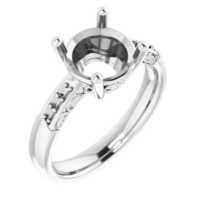 Accented Sculptural Engagement Ring