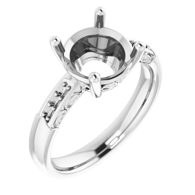 Accented Sculptural Engagement Ring