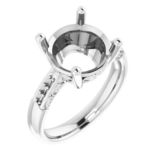 Accented Sculptural Engagement Ring