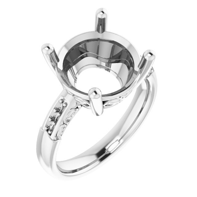 Accented Sculptural Engagement Ring