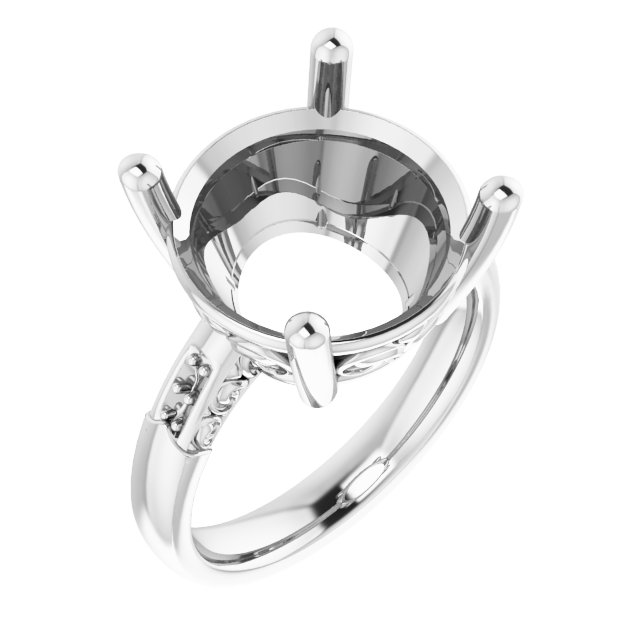 Accented Sculptural Engagement Ring