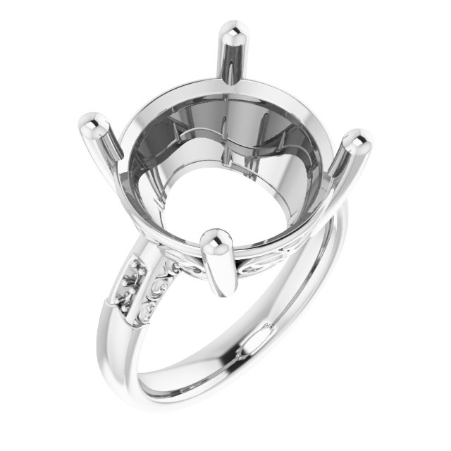 Accented Sculptural Engagement Ring