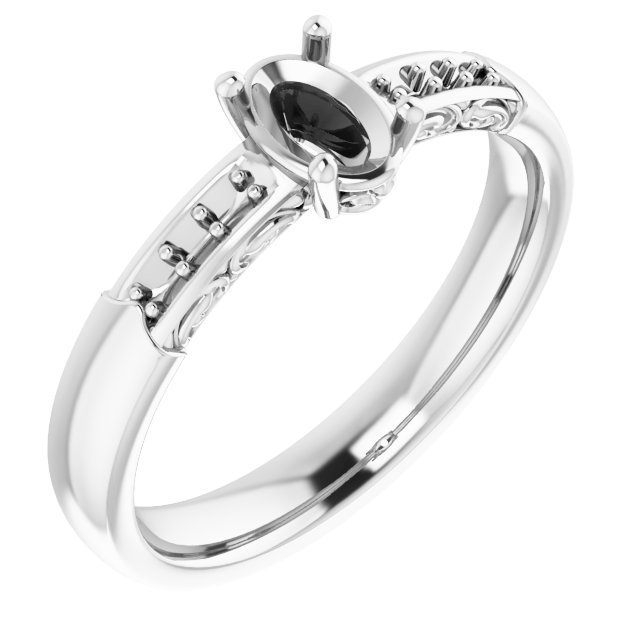 Accented Sculptural Engagement Ring