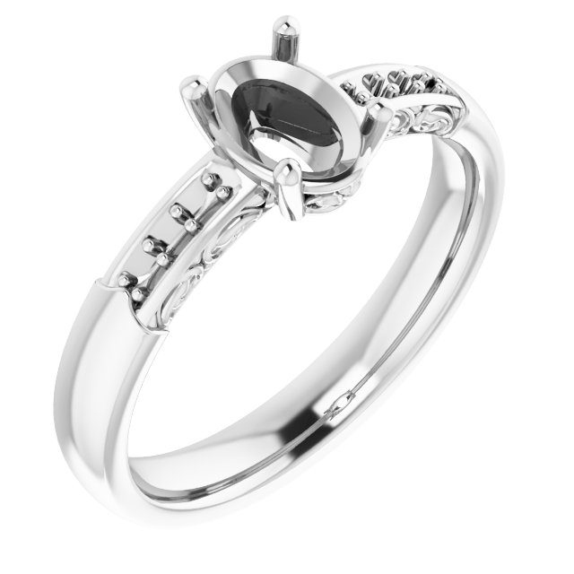 Accented Sculptural Engagement Ring